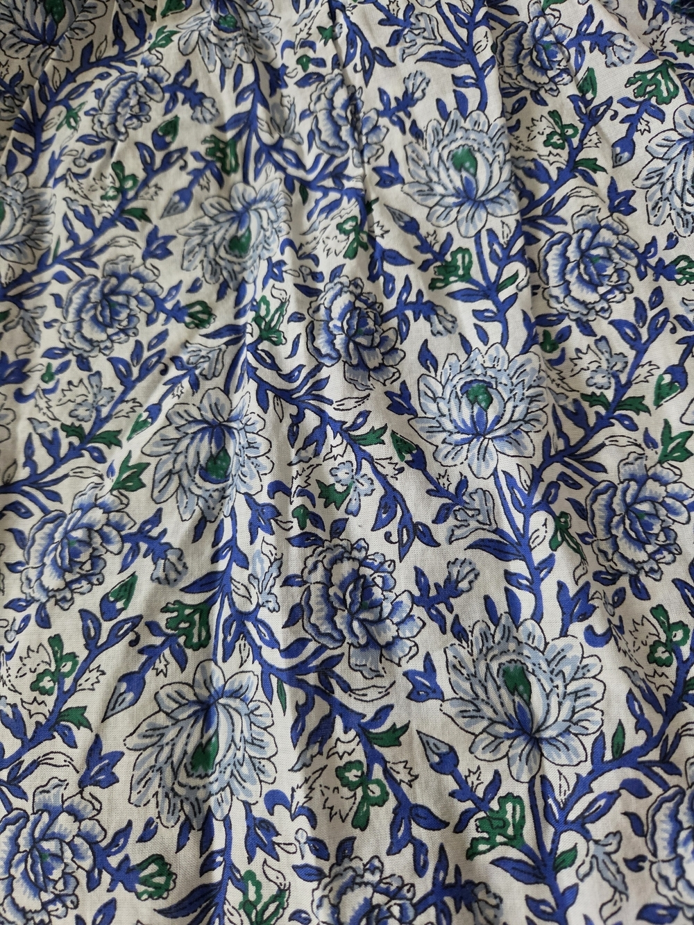 LOFT Blue Floral V-Neck Peasant Blouse - Picture 2 of 5